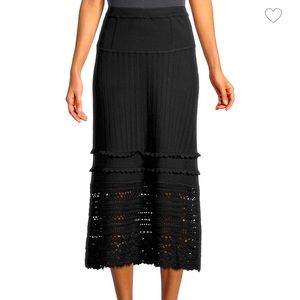 NWT DH NewYork Jodi Crochet Black Skirt